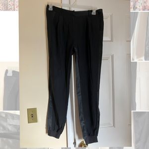 Tibi Black Silky Tuxedo Jogger Pants